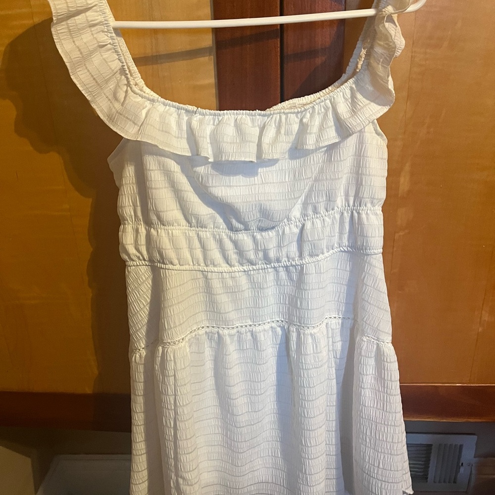 wild fable White Ruffled Strap Tiered Womens Dress